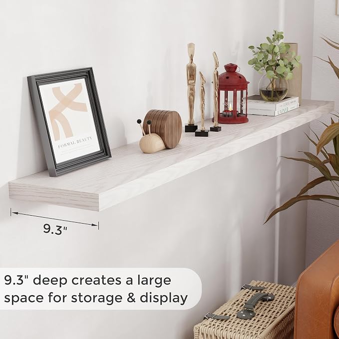 Fun Memories 72 Inch Floating Shelves, 72 x 9.3 Rustic Wooden Fireplace Mantel - Image 4