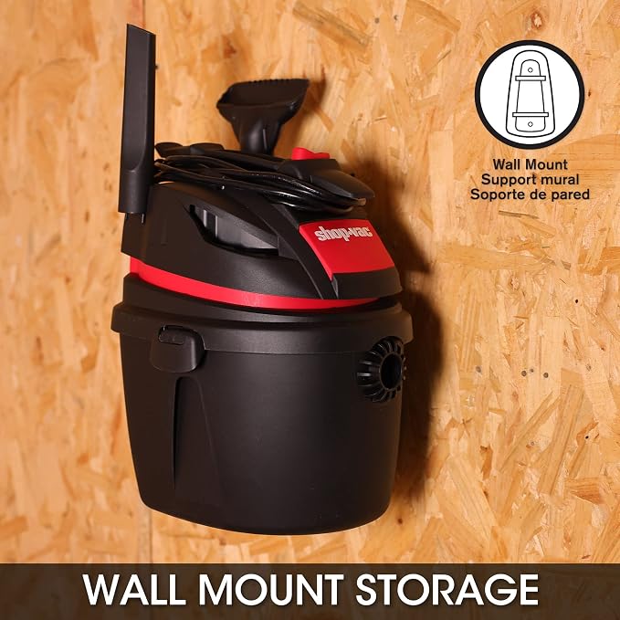 Shop-Vac 2.5 Gallon 2.5 Peak HP Wet/Dry Vacuum, Portable Compact Shop Vacuum - Image 4