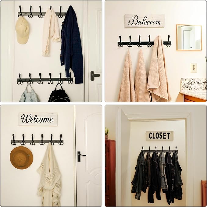 Dseap Coat Rack Wall Mount 2.0 Pro: 24” Long, 3X Tougher, Heavy Duty Stainless - Image 6
