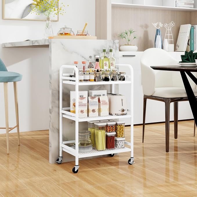 HDANI 3 Tier Rolling Cart, Heavy Duty Multifunctional Metal Frame-Supports 22 - Image 3