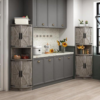 Vabches 64.8" Tall Farmhouse Corner Cabinet - Image 7