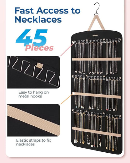 BAGSMART Hanging Jewelry Organizer, Necklace Holder Anti-tangle Earrings Rings - Image 2