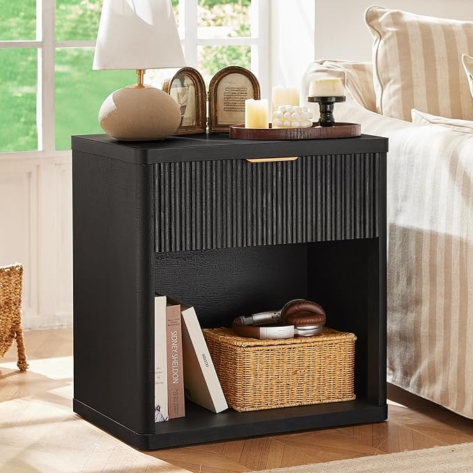 LEYAOYAO Fluted Farmhouse Nightstand Set of 2 - Image 2