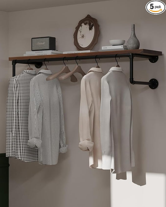 Clothes Rack 42in, Wall Mounted Garment Racks by INDUSTRIALSHELVESDESIGN
