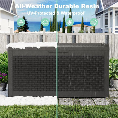 60 Gallon Waterproof Resin Deck Box, UV Resistant Outdoor Storage - Image 7