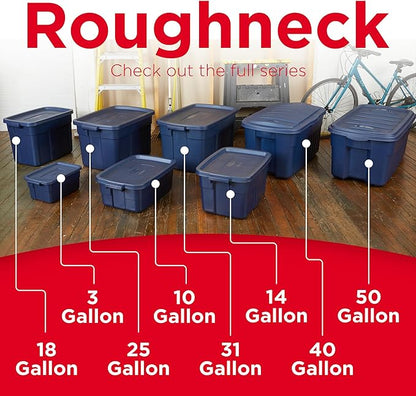 Rubbermaid Roughneck Tote 18 Gal, 6 Pack, Made in USA, Dark Indigo Metallic - Image 4