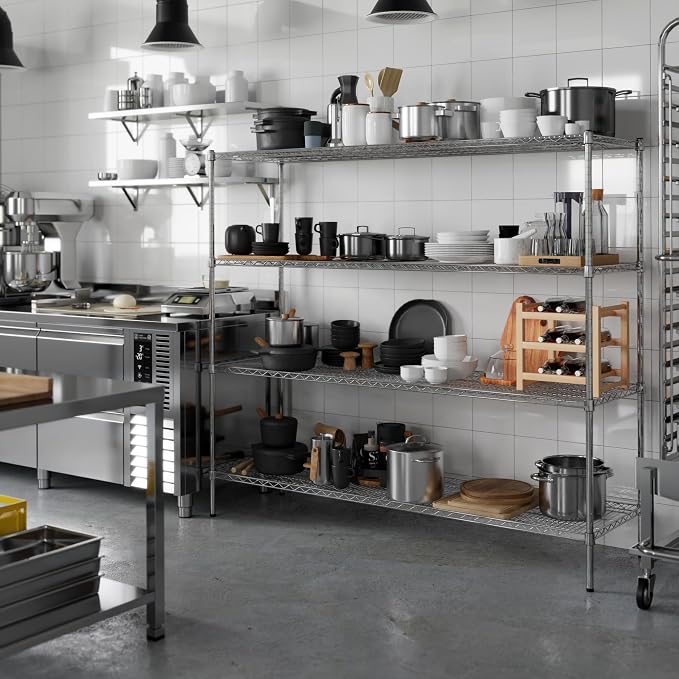21" Deep x 72" Wide x 64" Height Wire Shelving Kit | 4-Tier | NSF Commercial - Image 2