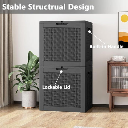 Outdoor Storage Box, Resin Deck Boxes Indoor and outdoor, Waterproof Storage - Image 5