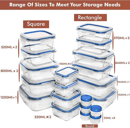 Razab 35 Pc Set Glass Food Storage Containers - Image 2