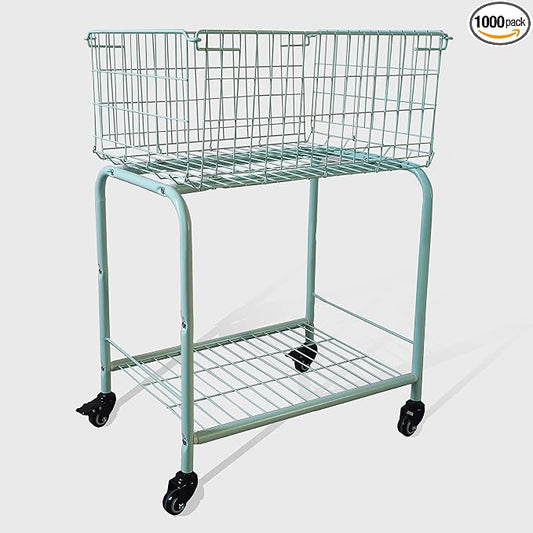 29" Rolling Laundry Cart，Large Capacity Foldable Hamper Basket, MINT Color | by Unknown