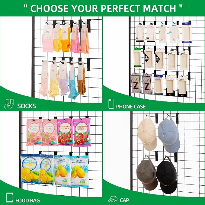 Gridwall Hooks 4 Inch, 100 Pack Grid Wall Hooks, Grid Panel Hooks and Hangers - Image 6