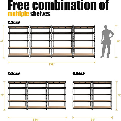 PrimeZone 2 Pack Storage Shelves 48" x 24" x 72" - Image 7