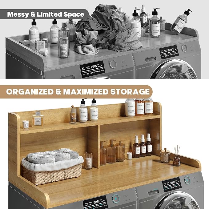 2-Tier Washer Dryer Countertop, 18.5" Raised Height Laundry Countertop - Image 5