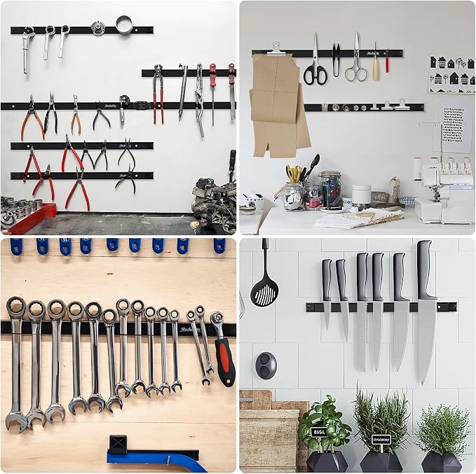 12" 18" 24" Magnetic Tool Holder Strip, Metal Tool Organizer Rack - Image 6