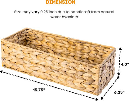 Set of 3 Wicker Toilet Paper Holders – Toilet Tank Basket, Back of Toilet Basket - Image 2