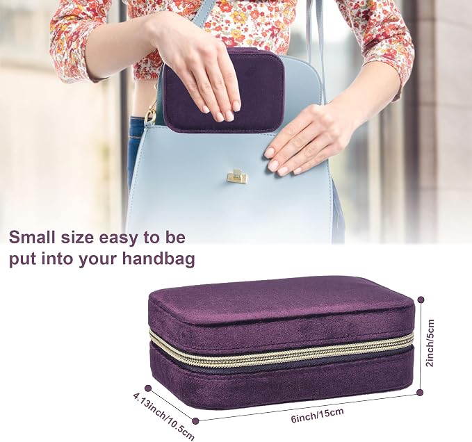 Dajasan Mini Travel Jewelry Case, Small Portable Travel Jewelry Organizer Box - Image 2