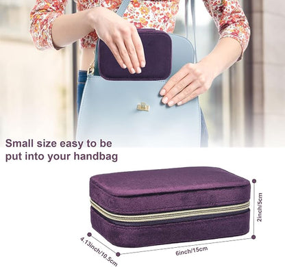 Dajasan Mini Travel Jewelry Case, Small Portable Travel Jewelry Organizer Box - Image 2