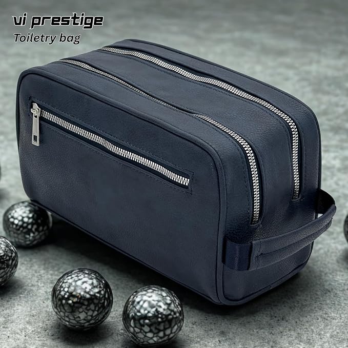 Dopp Gift Large Travel Toiletry Bag Premium Quality PU Leather Two compartments - Image 2