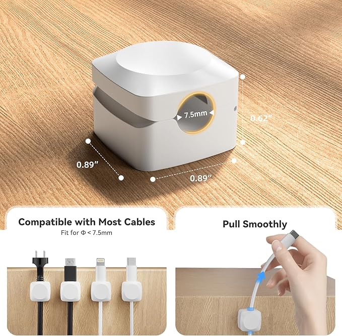 Rotatable Cord Organizer, Enhanced Spring Cable Clips, Strong Adhesive Cable - Image 5