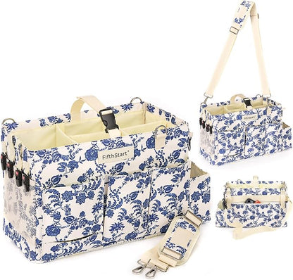 FifthStart Multiuse Large Blue Floral Diaper Caddy by FifthStart