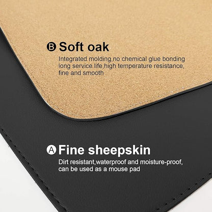 DAWNTREES Dual Sided Desk Mat, Leather Desk Pad, Cork Desk Mat Protector - Image 4