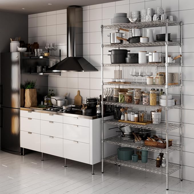 18" Deep x 42" Wide x 86" Height Wire Shelving Kit | 8-Tier | NSF Commercial - Image 2