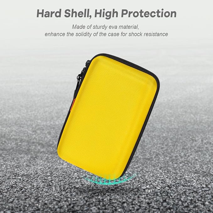 Bright Yellow Hard Shell Electronic Organizer Carrying Case - Image 6