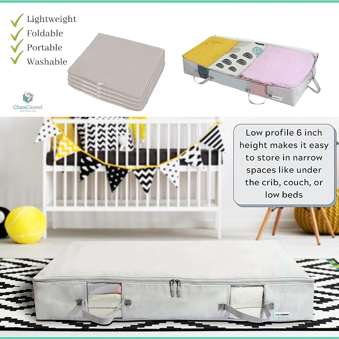 Under Bed Storage Containers for Toys, Shoes etc. Underbed Organizer Bag that - Image 7