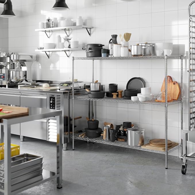 21" Deep x 60" Wide x 54" Height Wire Shelving Kit | 3-Tier | NSF Commercial - Image 6
