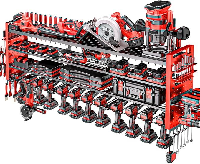 49.8" W Large Power Tool Organizer Wall Mount, Heavy Duty Tool Organizer by SHOMEXTOL