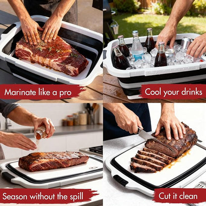 KITCHEN PERFECTION Collapsible XL Smoker & BBQ Prep Tub - Image 5