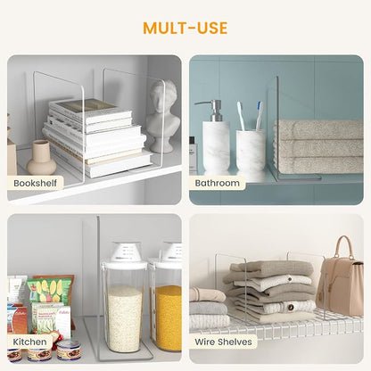 OKPOW Shelf Dividers for Closet Organizer: 12 Inch Tall Acrylic Clear Closets - Image 8