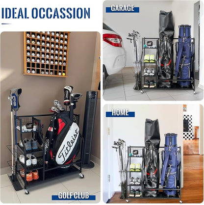 Mythinglogic Golf Storage Garage Organizer, Golf Bag Storage Stand and Other - Image 2