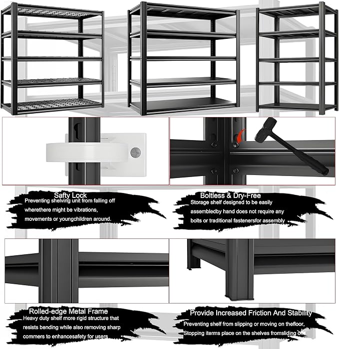 Standing Shelf Units Heavy Duty Storage Rack Industrial Wire Mesh Shelving - Image 4