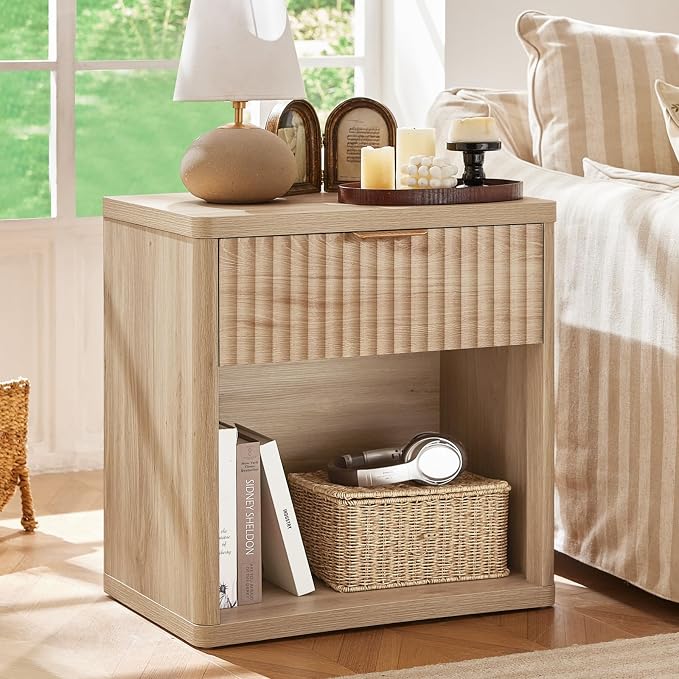 LEYAOYAO Fluted Nightstand by LEYAOYAO-Findtheshiningpointofyourideallife%EF%BC%81
