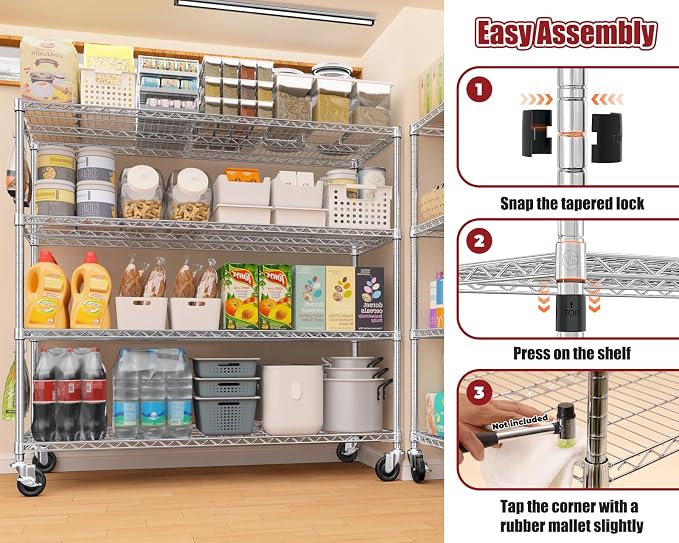 PrimeZone 4 Tier 55.5" Wx24 Dx76 H Wire Shelving - Image 7
