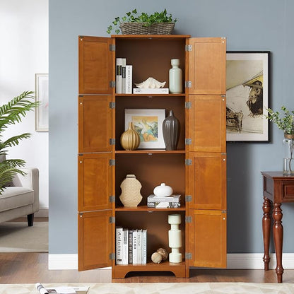 72" Tall Farmhouse Storage Cabinet, 4 Tier Kitchen Pantry Cabinet - Image 7
