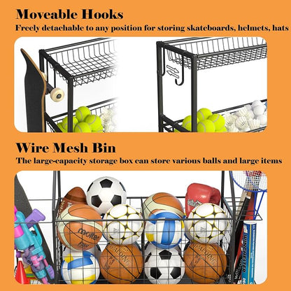 Sports Equipment Organizer, Garage Ball Storage Racks - Image 4