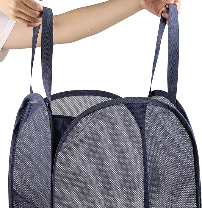 4Pcs Pop Up Laundry Basket Set，Collapsible Pop Up Hamper in 4 Colors, Mesh - Image 4