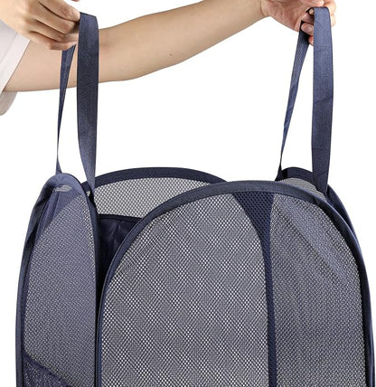 4Pcs Pop Up Laundry Basket Set，Collapsible Pop Up Hamper in 4 Colors, Mesh - Image 4