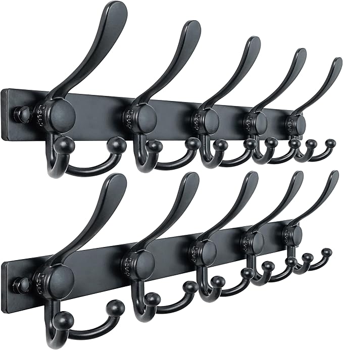 Dseap Coat Rack Wall Mount 2.0 Pro: Heavy Duty 300% Thicker, Stainless Steel by Dseap