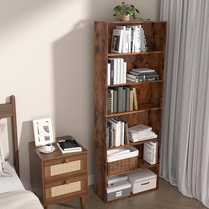 6 Tier Book Shelf，Wooden 6 Cube Storage Organizer, Low Bookcase Storage Display - Image 9