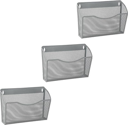EASEPRES 3 Single Pocket Mesh Hanging File Organizer, Vertical Wall Mounted by EASEPRES