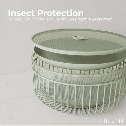 Metal Fruitbasket with Mesh Lid and Basket - Image 2