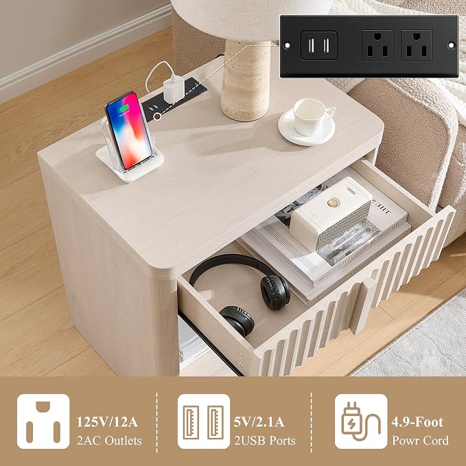 Fluted Nightstand Set of 2 - Image 5