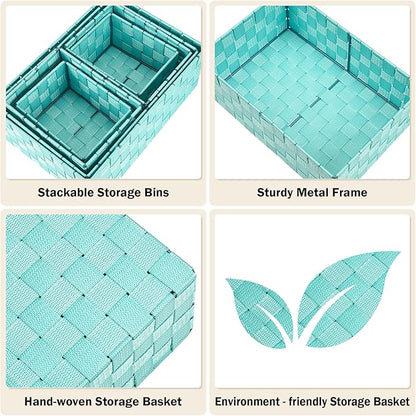 Woven Storage Baskets, Storage Bins, Cube Basket Container Baskets Storage - Image 4