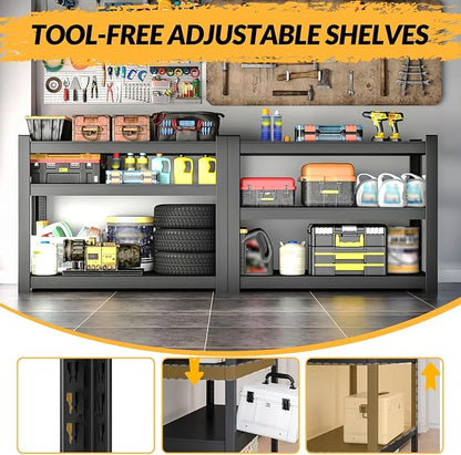 BESFUR 36" H Garage Shelving, 1500LBS 5-Tier Heavy Duty Storage Shelves and - Image 4