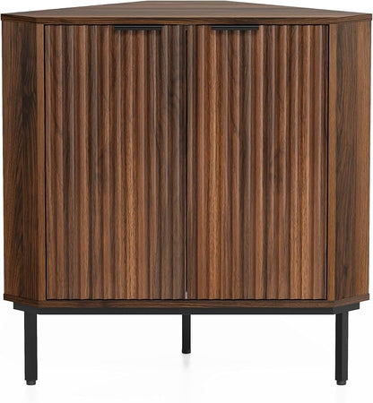 Fluted Corner Cabinet, Modern Small Floor Storage Cabinet - Image 7
