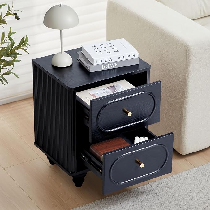 2 Drawer Fluted Mini Small Dresser - Image 5