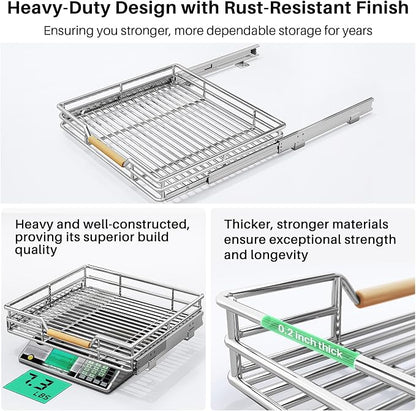 Pull out Cabinet Organizer, Heavy Duty Smooth Sliding Under Cabinet Shelves - Image 6